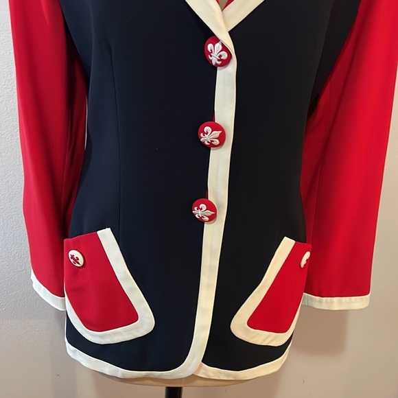 Moschino I Love Florenzia Jacket  Blazer Red White Blue Florence Italy - Picture 6 of 15